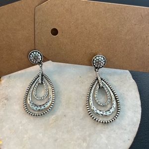 AGED SILVER CLIP ON EARRINGS
